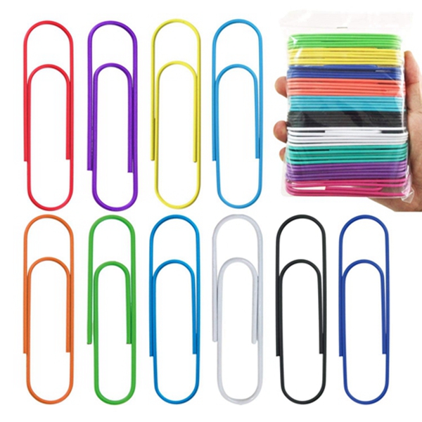 Racdde 50 Pack 4 Inches Mega Large Paper Clips - 10 Colors 100mm Office Supply Accessories Cute Paper Needle Multicolor Bookmark