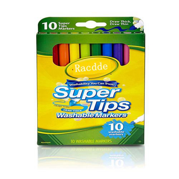 Racdde Super Tips Markers, Washable Markers, 10Count 