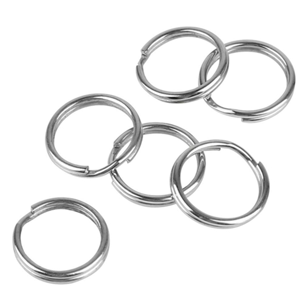 Racdde 100 PCS Small 0.5 Inch Key Rings Bulk Split Keychain Rings with Stainless Steel Wire Ring for Keys Organization DIY Arts Crafts 
