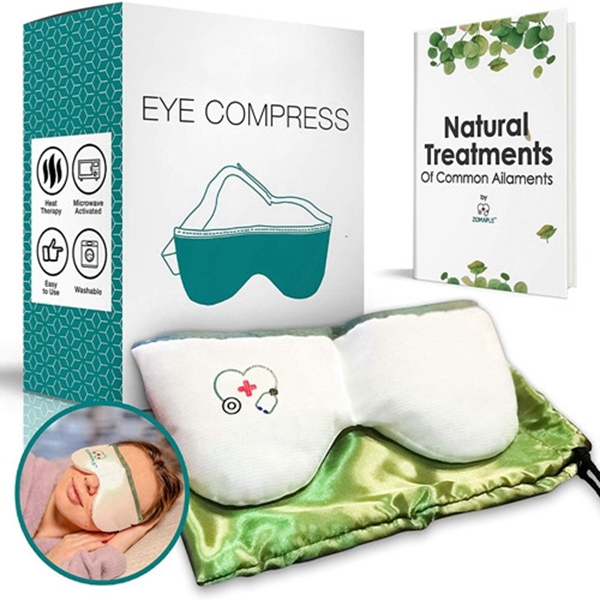 Racdde Heated Eye Mask for Dry Eyes - Warm Compress for Eyes | Moisturizing Heat for Styes, Pink Eyes, Blepharitis and Puffy Eyes - Adjustable, Microwavable, Washable & Reusable | Bonus Storage Pouch