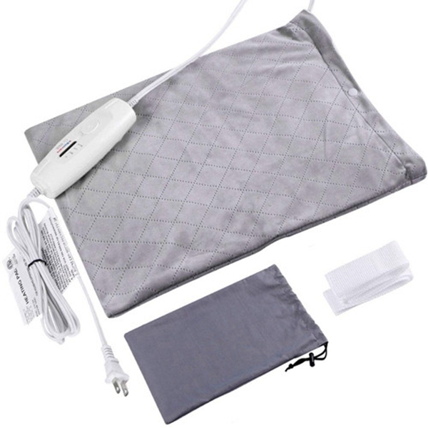 Racdde Heating Pad Dry/Moist Electric Heat Therapy Option for Pain Relief, Heating Pads for Back Pain Auto Shut Off,FDA Approved, 4 Heat Settings, Storage Bag 12'' x 15''Large Size (Light Grey) 
