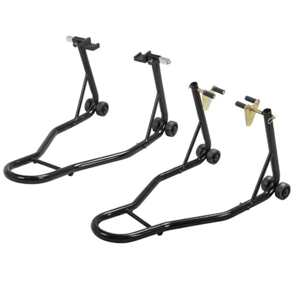 Racdde 1 Pair Motorcycle Stand Front & Rear Swingarm Lift Head Front Forklift Auto Bike Rack 