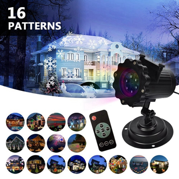 Racdde Christmas Lights Projector - 2018 Upgrade Version 16 Patterns LED Projector Landscape lamp Remote Control and Waterproof Perfect for Halloween or Christmas 