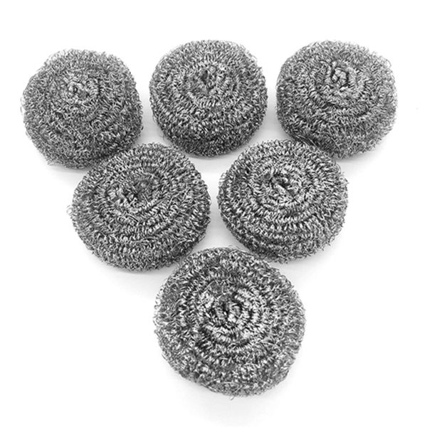 Racdde 6 Pack Stainless Steel Sponges, Scrubbing Scouring Pad, Steel Wool Scrubber for Kitchens, Bathroom and More 