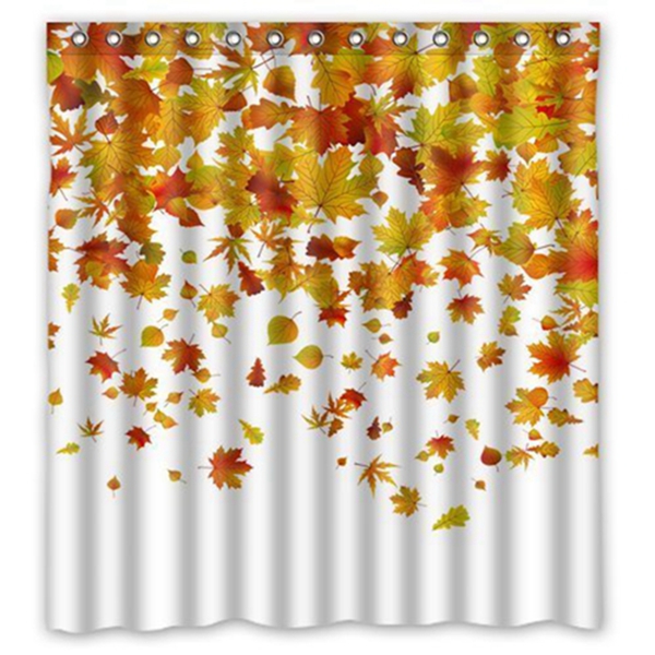 Racdde  Autumn Falling Maple Leaves Polyester Fabric Bathroom Shower Curtain Size 66 x 72 Inches 
