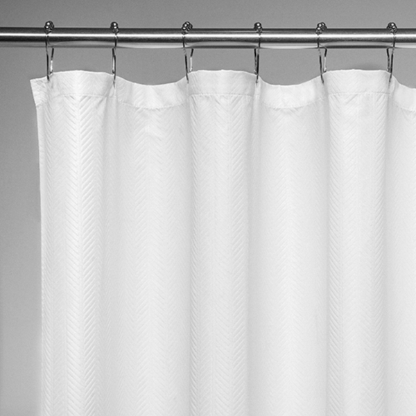 Racdde 'Herringbone' Fabric Shower Curtain - 70" x 72" - White Shower Curtain Fabric, Mildew Resistant Shower Curtains for Bathroom Shower Curtains Bathroom Curtain 