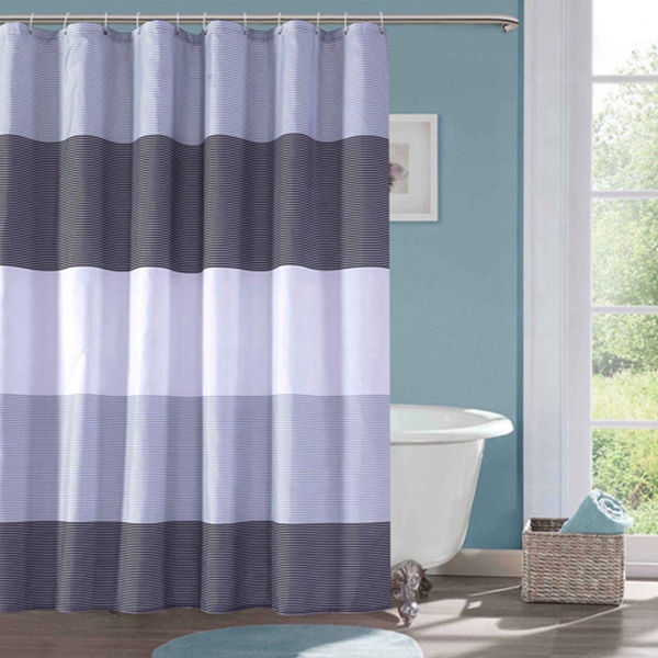 Racdde Shower Curtain Black and Grey Polyester Fabric Bathroom Curtain Waterproof Thick Shower Curtains,72 X 72 INCH (Black & Grey)