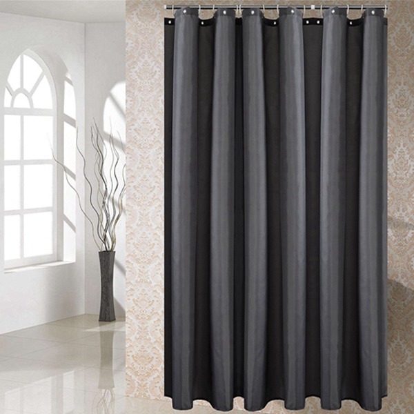 Racdde Shower Curtain Polyester Fabric Washable (Dark Grey 72x72)