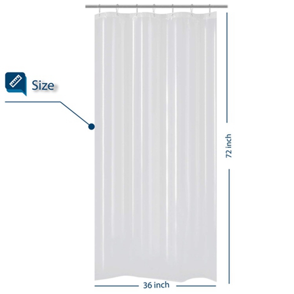 Racdde Small Shower Curtain for Shower Stall Size 36 x 72 inches, PEVA, Waterproof, PVC Free, Metal Grommets, Clear, 36x72 