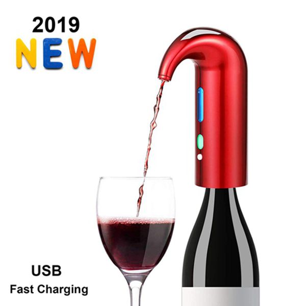Racdde Electric Wine Aerator - Best Sellers One Touch Portable Red - White Wine Accessories Aeration For Wine and Spirit Beginner and Enthusiast -Spout Pourer - wine preserver (Lucky Red) 