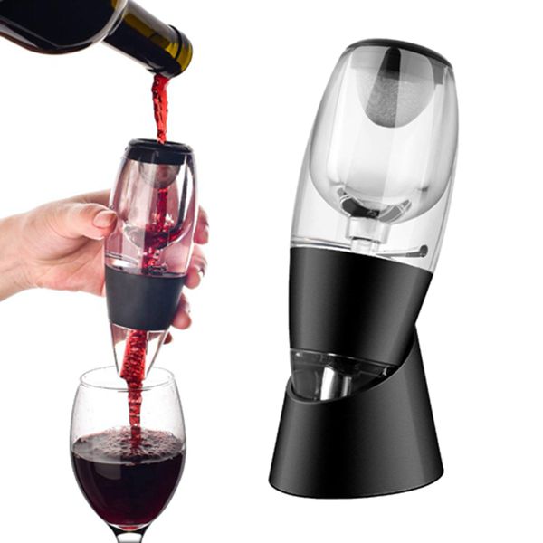 Wine Decanter, Racdde Wine Aerator Decanter with No-drip Stand for Red Wine, Multi Stage Design with Gift Box and Travel Pouch, Home and Party Use 