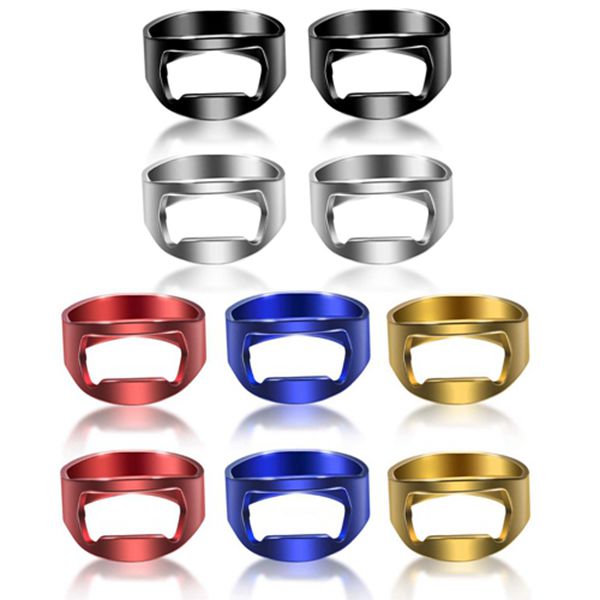 Racdde 10 Pieces Ring Bottle Opener Stainless Steel Beer Bottle Opener Colorful Finger Bottle Opener for Party Family Gift Supplies