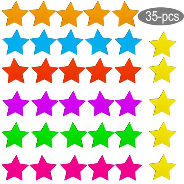 Racdde Refrigerator Magnets 35-Pack Star Fridge Magnets Cute Colorful Functional Magnets for Office, Kitchen, Refrigerator, Whiteboard magnet set 