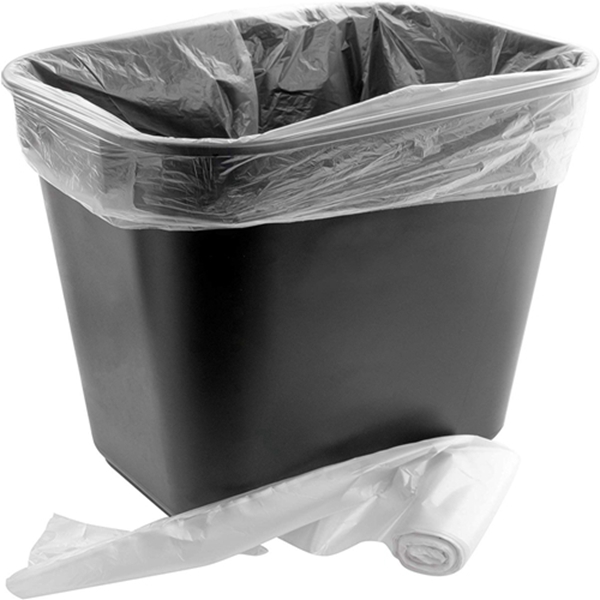 Racdde Space-Saving Trash Can and 100x 4 Gal. Leak-Proof Liners Set. Small Black Plastic Wastebasket and Clear Bags Great for Bathroom, Kitchen or Home Office. Garbage Bin Fits Under Most Desks and Cabinets