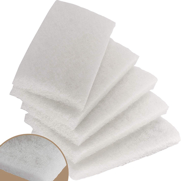 Racdde Commercial-Grade Non-Abrasive White Cleaning Pad 5 Pack By Mop Mob. Large, Multi-Purpose 10 in x 4 1/2 in Scouring Pad Fits Universal Holders. Great For Scrubbing Sinks, Tile, Windows and Fine China 