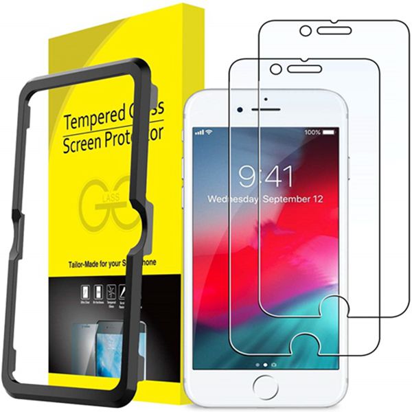 Racdde Screen Protector for Apple iPhone 8, iPhone 7, iPhone 6s, iPhone 6, 4.7-Inch, Tempered Glass Film with Easy-Installation Tool, 2-Pack 