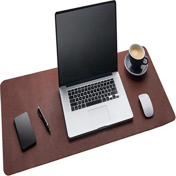 Racdde Desk Pad - Dark Brown (36 x 17) Extended Non Slip Desk Protector Premium PU Leather  - Dark Brown (36 x 17) Extended Non Slip Desk Protector Premium PU Leather 