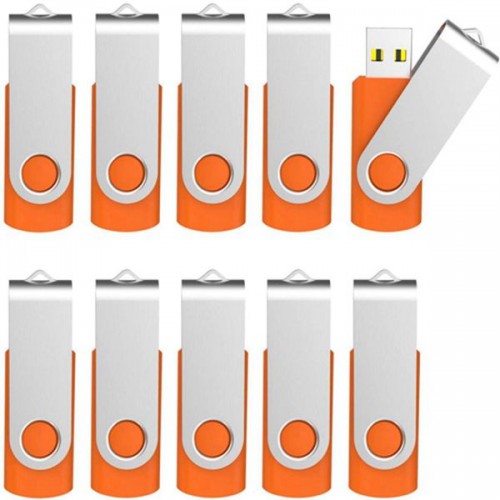 Racdde 10 X 16 GB USB Flash Drive 16 gb Flash Drive Thumb Drive Memory Stick Pen Drive Keychain Design Orange 