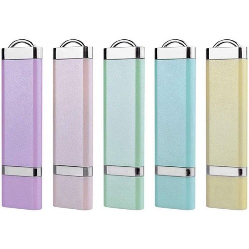 Racdde 5 X 2GB Enamel USB 2.0 Flash Drive Thumb Drives Memory Stick - 5 Colors (Blue, Green, Pink, Purple, Yellow,) 