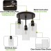 Racdde 3-Light Semi Flush Mount Ceiling Light, Oil-Rubbed Bronze Finish with Seeded Glass Shades (Bulbs Included), Dimmable ETL Listed for Kitchen, Stair and Hallway 