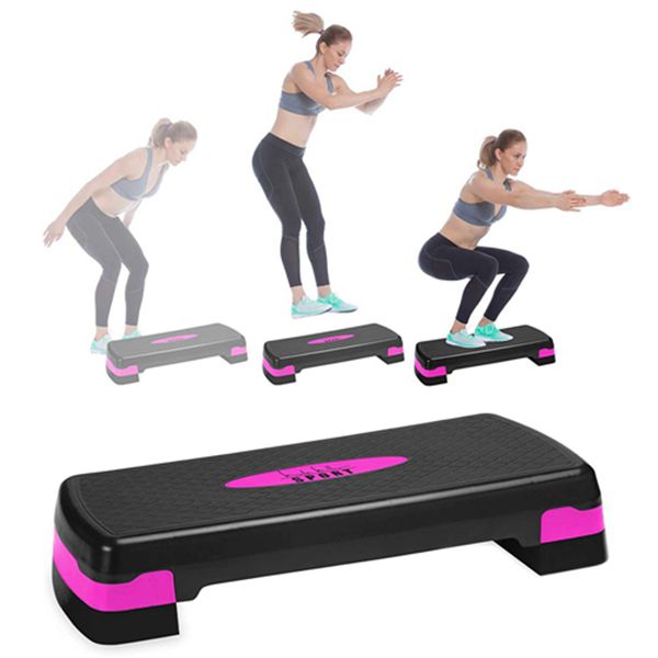 Racdde Aerobic Exercise Step Deck, Adjustable Workout Fitness Stepper Exercise Platform with Risers 