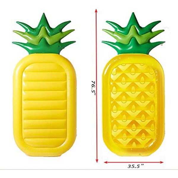 Racdde Giant 76" Inflatable Pineapple Pool Party Float Raft Summer Outdoor Swimming Pool Inflatable Floatie Lounge Pool Loungers for Adults & Kids 
